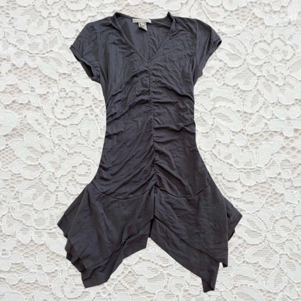 vintage grey fairy handkerchief hem drop‎ waist mini dress/top